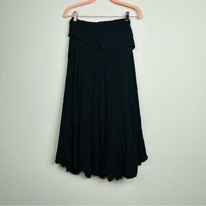 Lulu's Classic Black Midi Skirt Size Small